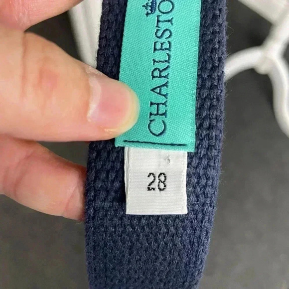 Charleston Krewe South Carolina Belt Canvas Skyline City Scape Blue Size 28 - Picture 5 of 5